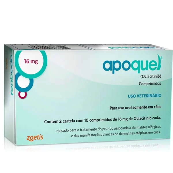 Apoquel 16 mg MSD Antialérgico para Cachorro 20 Comprimidos