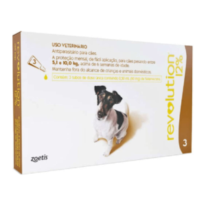 REVOLUTION  12%  CX 3 X 0,50 ML para Cães 5,1Kg a 10kg