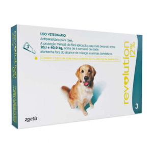 REVOLUTION 12% CX 3 X 2 ML Cães entre 20,0 e 40,0 kg