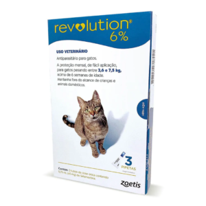 REVOLUTION 6% CX 3 0,75 ML para Gatos de 2,6 a 7,5 kg