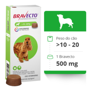 Bravecto 10-20 Kg 500 Mg Comprimidos Mastigáveis