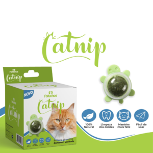 Fofuchos Catnip Gato Bolinha Giratório Erva Natural Relaxante Interativo